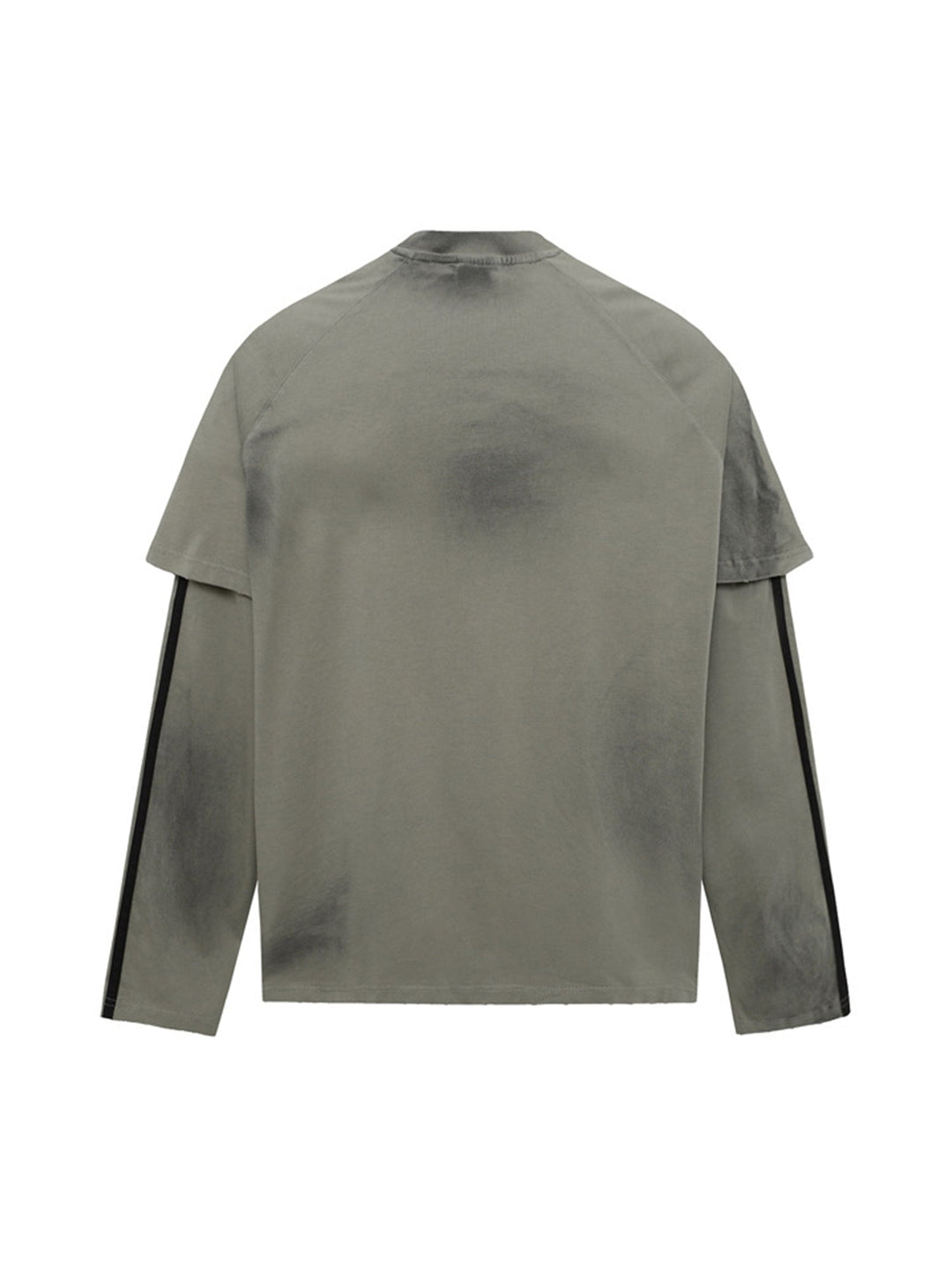 Ayuuki Distressed Printed Faux Two-piece Long-sleeved T-shirt