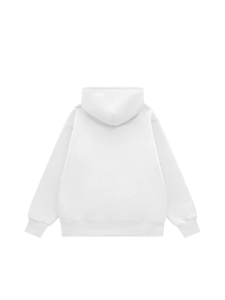 Ayuuki Letter Graphics Fleece Hoodie
